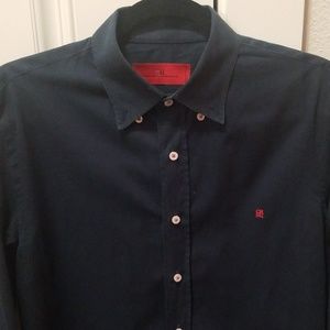 Carolina Herrera Navy Mens Button Up
